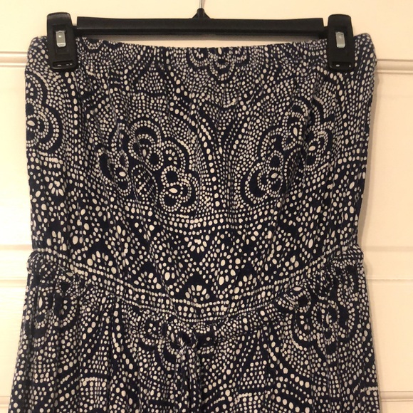 Old navy strapless maxi dress navy & white S - Picture 2 of 3